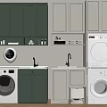 Bathroom Cabinets With Green And White Design Storage Solutions And Modern Washing Machines