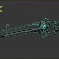 Futuristic Sci Fi Weapon With Mechanical Structure And Blue Light Accents 3d model