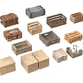 Luggage Modern Wooden Box Storage Box Toolbox Package Box Beer Box 3d model