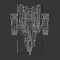 Futuristic Cosmic Spaceship With Black And Orange Sci Fi Design Details