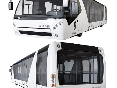 Modern Urban Bus With White Exterior Large Glass Windows And Sleek Design 3d model