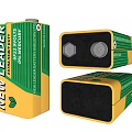 New Leader 9V Extra Heavy Duty Batteries With 1200mAh Green Yellow Design