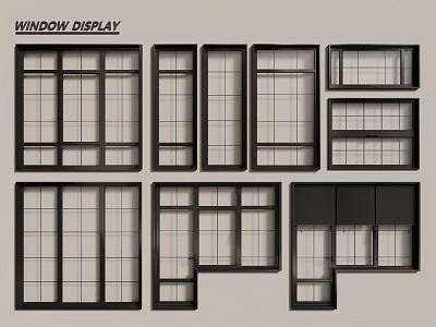 modern windows aluminum alloy windows casement windows floor-to-ceiling windows 3d model