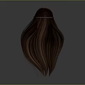 Head With Long Brown Wavy Hair And Decorative Hairband From Back View