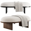 Anza Modern Solid Wood Fabric Bed End Stool 3d model