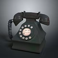 Classic Vintage Rotary Dial Telephone With Black Body And Coiled Cord Design