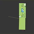 Kids Fun Adventure Green Paper Display Stand With White Flower Decorations