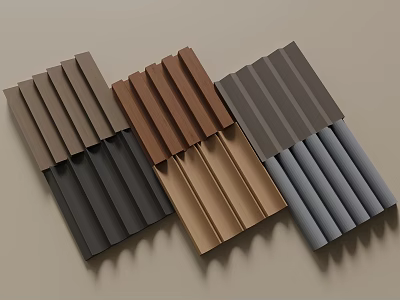 Modern Textured Wall Panels with Various Colors and Stylish Designs 3d model