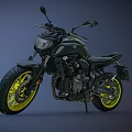 Sleek Black Motorcycle With Yellow Alloy Wheels And Modern Sporty Design Elements