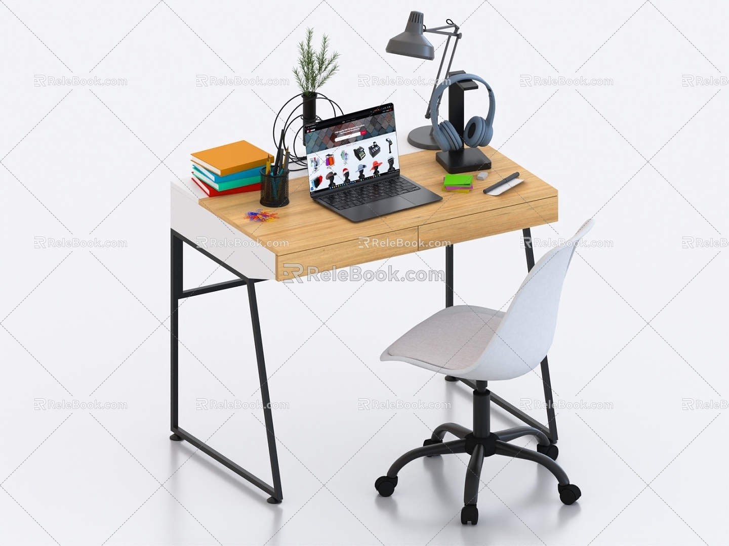 Desk Desk Computer Desk Office Supplies 3d model