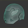Silver Modern Helmet with Geometric Patterns and Ventilation Vents as Futuristic Headwear Accessory