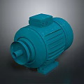 Blue Industrial Electric Motor With Durable Housing And Stable Base
