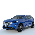 Blue SUV Car With Sleek Body Modern Design LED Headlights And Alloy Wheels