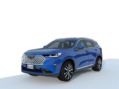 Blue SUV Car With Sleek Body Modern Design LED Headlights And Alloy Wheels 3d model
