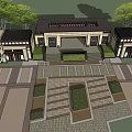new chinese style gate 3d model