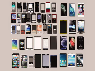 Modern mobile phones 3d model