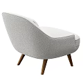 Light Gray Upholstered Accent Chair With Throw Pillow And Wooden Legs