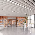 modern library 3d model