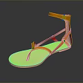 Fashionable Orange Sandals With Ankle Strap And White Sole Design For Women