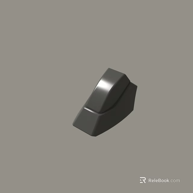 Black Shiny Geometric Industrial Component With Angled Top And Metallic Surface 3d model 