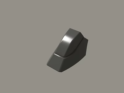 Black Shiny Geometric Industrial Component With Angled Top And Metallic Surface 3d model