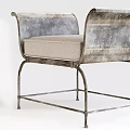 Stylish Modern Stool With Metal Frame And Upholstered Seat For Home Interior Decor