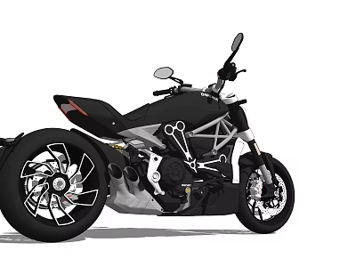 Modern Black Motorcycle With Sporty Design Exposed Frame Alloy Wheels And Streamlined Body 3d model