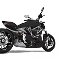 Modern Black Motorcycle With Sporty Design Exposed Frame Alloy Wheels And Streamlined Body