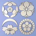 Japanese Metal Carving Japanese Patterns and Wind Patterns Traditional Carving 3d model
