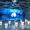 Panda Zhixiang Tech Exhibition Hall With Large Digital Screen And Interactive Terminals 3d model