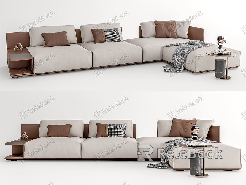 Modern corner sofa multiplayer sofa model