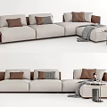 Modern corner sofa multiplayer sofa 3d model