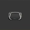 Modern Reception Desk With Dodo VR Headset And Sleek Gray White Design