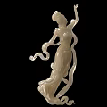 Elegant Classical Female Figurine Set With Flowing Ribbons And White Jade Finish