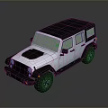 White Off Road SUV With Black Roof And Blue Wheels Rugged Exterior Design