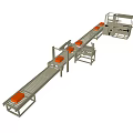 Industrial Equipment Automated Production Line With Conveyor Belt And Orange Components