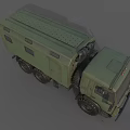Military Green Utility Truck With Off Road Tires And Cargo Compartment