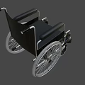 Black Manual Wheelchair With Steel Frame Large Rear Wheels And Mobility Design