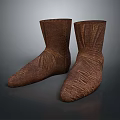 Brown Textured High Top Shoes with Simple Design for Everyday Fashion Wear