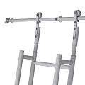 Two Sturdy Metal Staircases With Multiple Steps And Side Support Rails