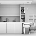 Modern Open Concept Kitchen Interior Design With Island Countertop Cabinets And Appliances