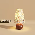 Iridessa Table Lamp With Floral Pattern Lampshade And Brown Wooden Base