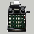 Vintage Office Appliance with Green Key Panel and Paper Roll Design for Traditional Workspace Use