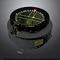 Vintage Marine Navigation Compass With Metal Base And Green Scale Lines