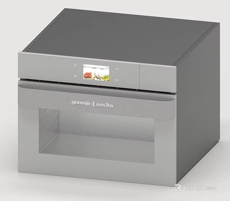 Modern Silver Geneve Lorotto Kitchen Appliance Featuring Digital Display And Built in Design 3d model 