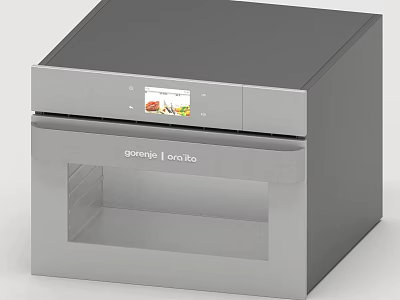 Modern Silver Geneve Lorotto Kitchen Appliance Featuring Digital Display And Built in Design 3d model
