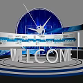 Event Photo Check-in Spot With 3D WELCOME Letters Blue Backdrop And Year Numbers
