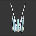Light Blue Fantasy Character With Winged Structure Golden Accents And Antennae 3D Art Design