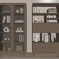Modern Wooden Bookcase Design With Open Shelves Books Decorative Items And Drawers