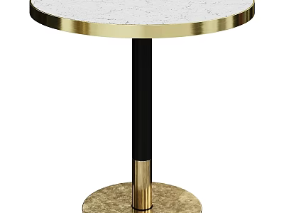 Luxury Modern Functional Desk With White Marble Top And Black Gold Metal Frame 3d model
